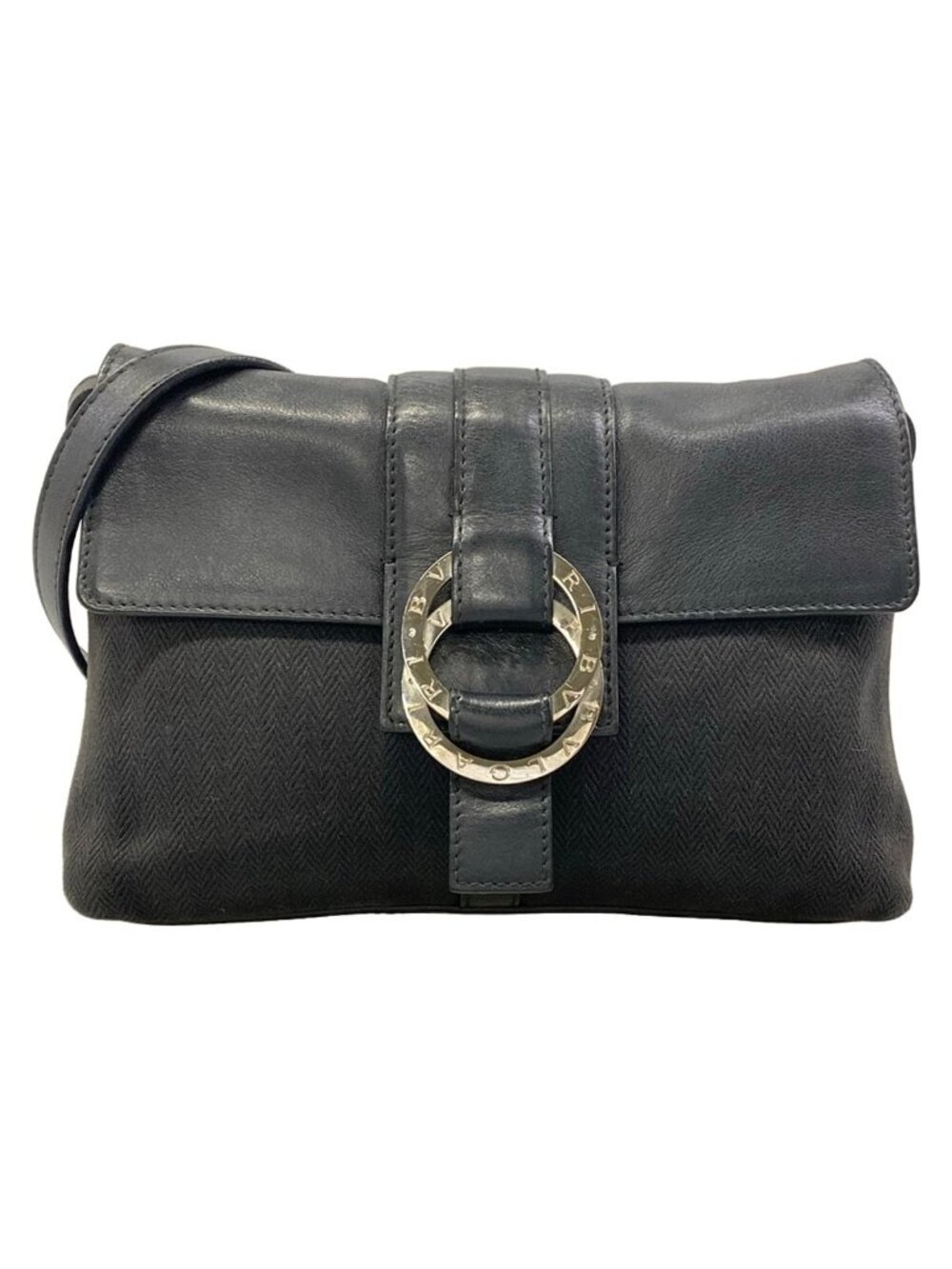 Bvlgari Shoulder Bag Chandra Black Leather